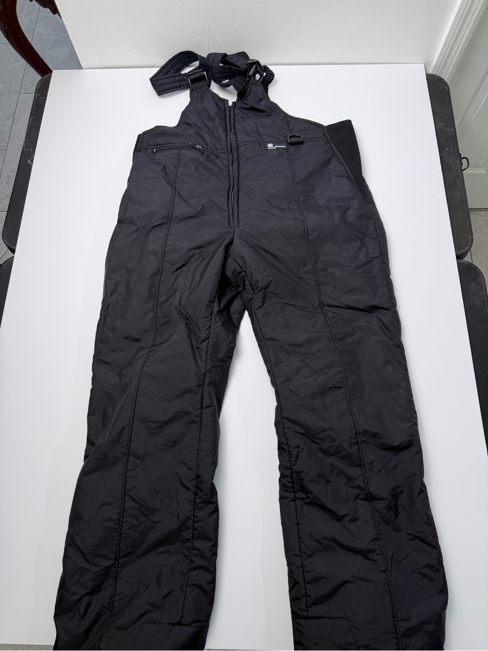 Vintage Ski Gear Men’s L Black Insulated Ski Bib Snow Pants Waterproof Overalls